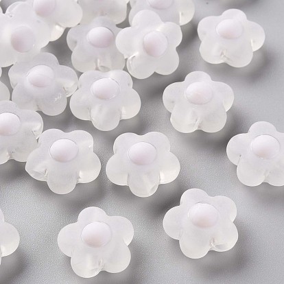 Perles acryliques transparentes, givré, Perle en bourrelet, fleur