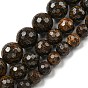 Bronzite naturelles brins de perles, à facettes (128 facettes), ronde