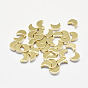 Long-Lasting Plated Brass Charms, Real 18K Gold Plated, Nickel Free, Moon
