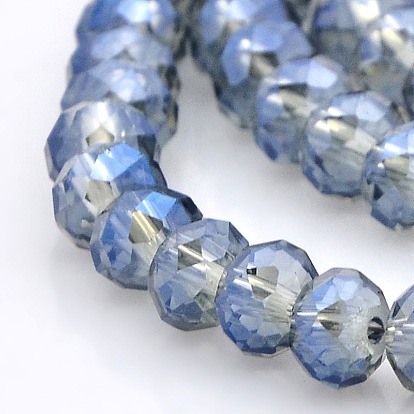 Full Rainbow Plated Faceted Rondelle Glass Beads Strands