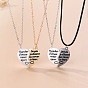 2 piezas 2 conjunto de collares con colgante a juego de corazón magnético de aleación de estilo, Collares de pareja de palabras para el día de San Valentín.