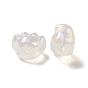 Placage uv perles acryliques irisées arc-en-ciel, empreinte de patte