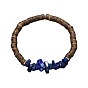 Эластичные браслеты из натуральных и синтетических драгоценных камней и кокосовых дисков, украшенные бисером