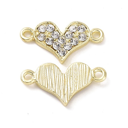 Alloy Crystal Rhinestone Connector Charms, Heart Links, Cadmium Free & Lead Free