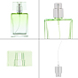 Glass Spray Bottles, with Aluminium Oxide Dust Cap, Perfume Bottle, with Plastic Dropper, Plastic Funnel Hopper, Rectangle