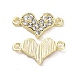 Alloy Crystal Rhinestone Connector Charms, Heart Links, Cadmium Free & Lead Free
