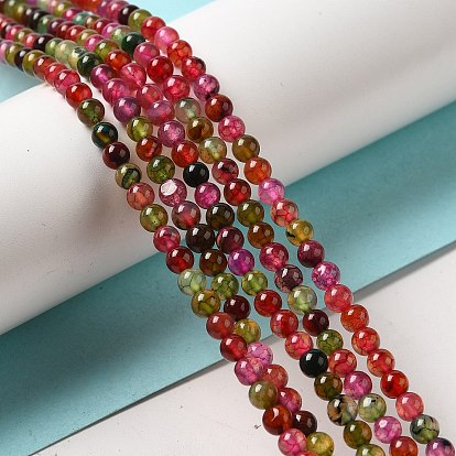 Dyed Natural Agate Beads Strands, Round