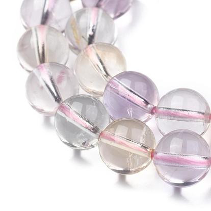 Ametrine naturelles brins de perles, ronde, Trou: 1mm