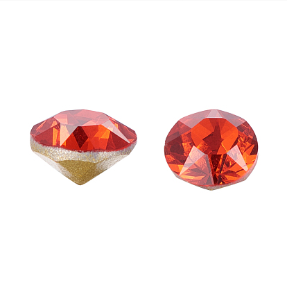 K 9 cabujones de diamantes de imitación de cristal, puntiagudo espalda y dorso plateado, facetados, diamante
