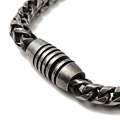 304 pulsera de cadena de trigo redonda de acero inoxidable con cierre magnético para hombres y mujeres