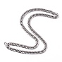 Collares de cadena de eslabones cubanos con corte de diamante de acero inoxidable 304 para hombre, con cierre de langosta