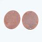 Metal Tags, Brass Stamping Blank Tag Pendants, Oval, 40x30x0.5mm, Hole: 1.5mm