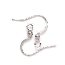 304 Stainless Steel French Earring Hooks, Flat Earring Hooks, Ear Wire, with Horizontal Loop