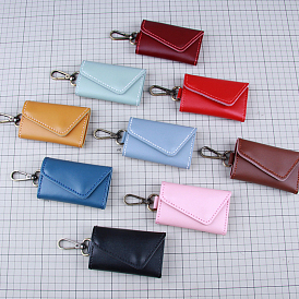 DIY Key Case Keychain Holder Making Kits, Including PU Fabric, Clasp, Needle and Wire