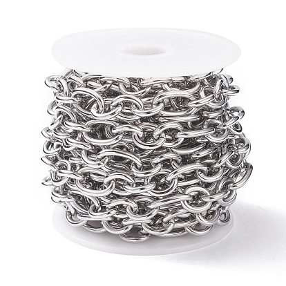 Ion Plating(IP) 304 Stainless Steel Oval Link Chains, Unwelded, with Spool