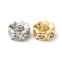 Brass Micro Pave Cubic Zirconia European Beads, Large Hole Beads, Ring & Heart