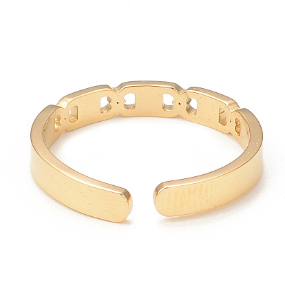Anillo ovalado de diamantes de imitación de cristal con anillo cuadrado abierto, chapado de iones (ip) 304 joyas de acero inoxidable para mujer