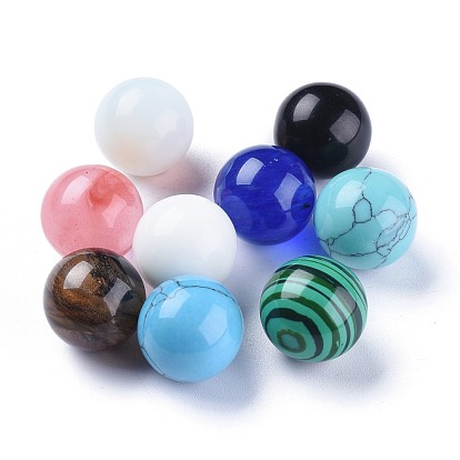 Perles de pierres fines , sphère de pierres précieuses, pas de trous / non percés, ronde