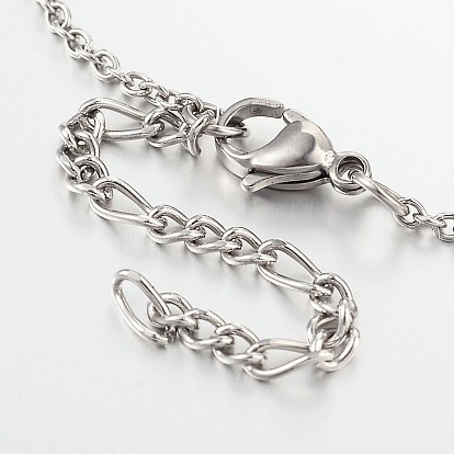 Butterfly Stainless Steel Pendant Anklets, with Lobster Clasps and End Chains, 230x2mm