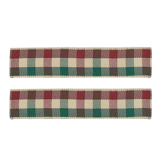 Polyester Grosgrain Ribbons, with Grid Pattern