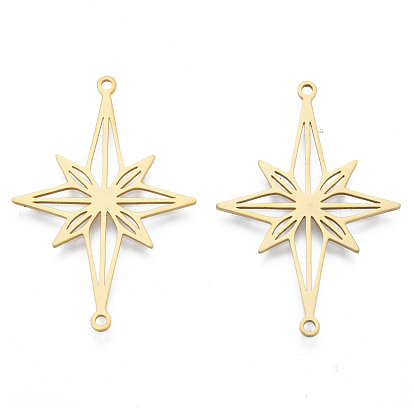 201 Stainless Steel Connector Charms, Star