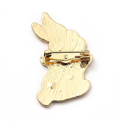 Rabbit with Bowknot Enamel Pin, Golden Alloy Animal Brooch for Backpack Clothes, Cadmium Free & Lead Free