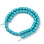 Perles synthétiques turquoise brins, teint, facette, ronde