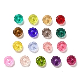 Transparent Resin Beads, Textured Rondelle