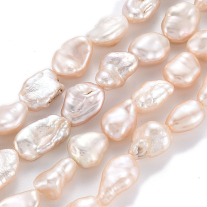 Perles de nacre naturelle brins Keshi, perle de culture d'eau douce, nuggets