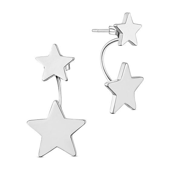 SHEGRACE Brass Stud Earrings, Star