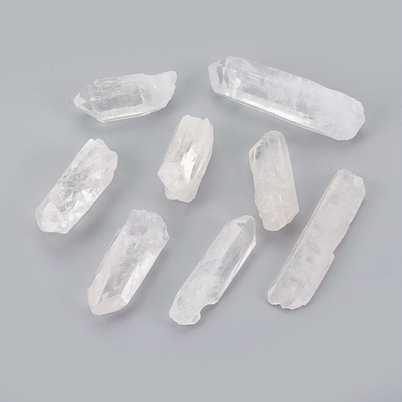 Perlas de cristal de cuarzo natural, cuentas de cristal de roca, pepitas, sin agujero / sin perforar
