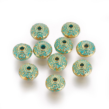 Alloy Beads, Bumpy, Rondelle