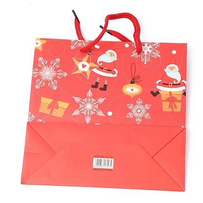 Christmas Themed Paper Bags, Square, for Jewelry Storage