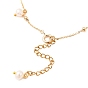 Brass Cable Chain Anklets, with Round Beads, Natural Trochid Shell Star Beads and Natural Pearl Beads