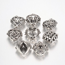 Стойки для полых полых латунных сердечных подвесок, для ожерелья, без никеля , 31x32~32~5x15~18 мм, отверстия: 9x4 mm, Внутренний диаметр: 22~25x25~27 mm