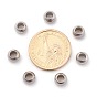 304 Stainless Steel Rondelle Beads, Large Hole Beads, 8x6mm, Hole: 4mm