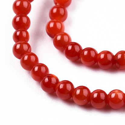 Natural Freshwater Shell Beads Strands, Dyed, Round