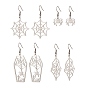 4 par 4 estilo araña y ataúd y telaraña 201 aretes colgantes de acero inoxidable, 304 joyas de acero inoxidable para halloween