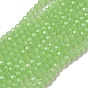 Imitation Jade Glass Beads Stands, Faceted, Round