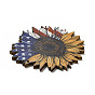 Drapeau américain thème simple face imprimé bois de tremble gros pendentifs, charme de tournesol