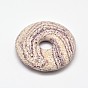 Natural Lava Rock Donut/Pi Disc Big Pendants, Dyed, Donut Width: 19.8mm, 50x11.5mm, Hole: 10.5mm