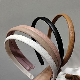 Solid Color Imitation Leather Hair Bands, for Women Girls