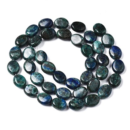 Natural Chrysocolla and Lapis Lazuli Beads Strands, Oval