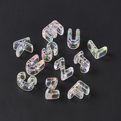 Transparent Acrylic Beads, AB Color, Random Mixed Letters