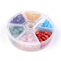 6 Color Gemstone Beads, Chip, 7~12x5~8x3~5mm, Hole: 0.3mm, about 350pcs/box