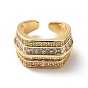 Открытое кольцо-манжета с несколькими линиями из прозрачного кубического циркония, ионное покрытие (ip) латунное широкое кольцо для женщин