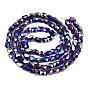 Electroplate Glass Beads Strands, AB Color Plated, Faceted, Column