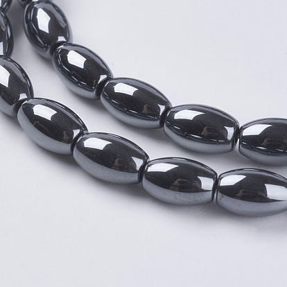 Non-magnétiques perles synthétiques d'hématite, ovale