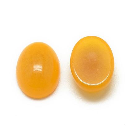 Natural White Jade Cabochons, Dyed, Oval