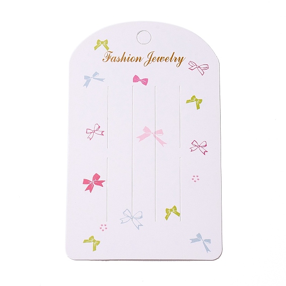 Cartes d'affichage de pince à cheveux en papier, forme d'arche avec motif lapin/nœud papillon